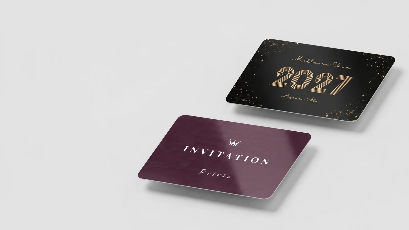 Cartes Revila entreprise posées : vœux 2027 et invitation privée