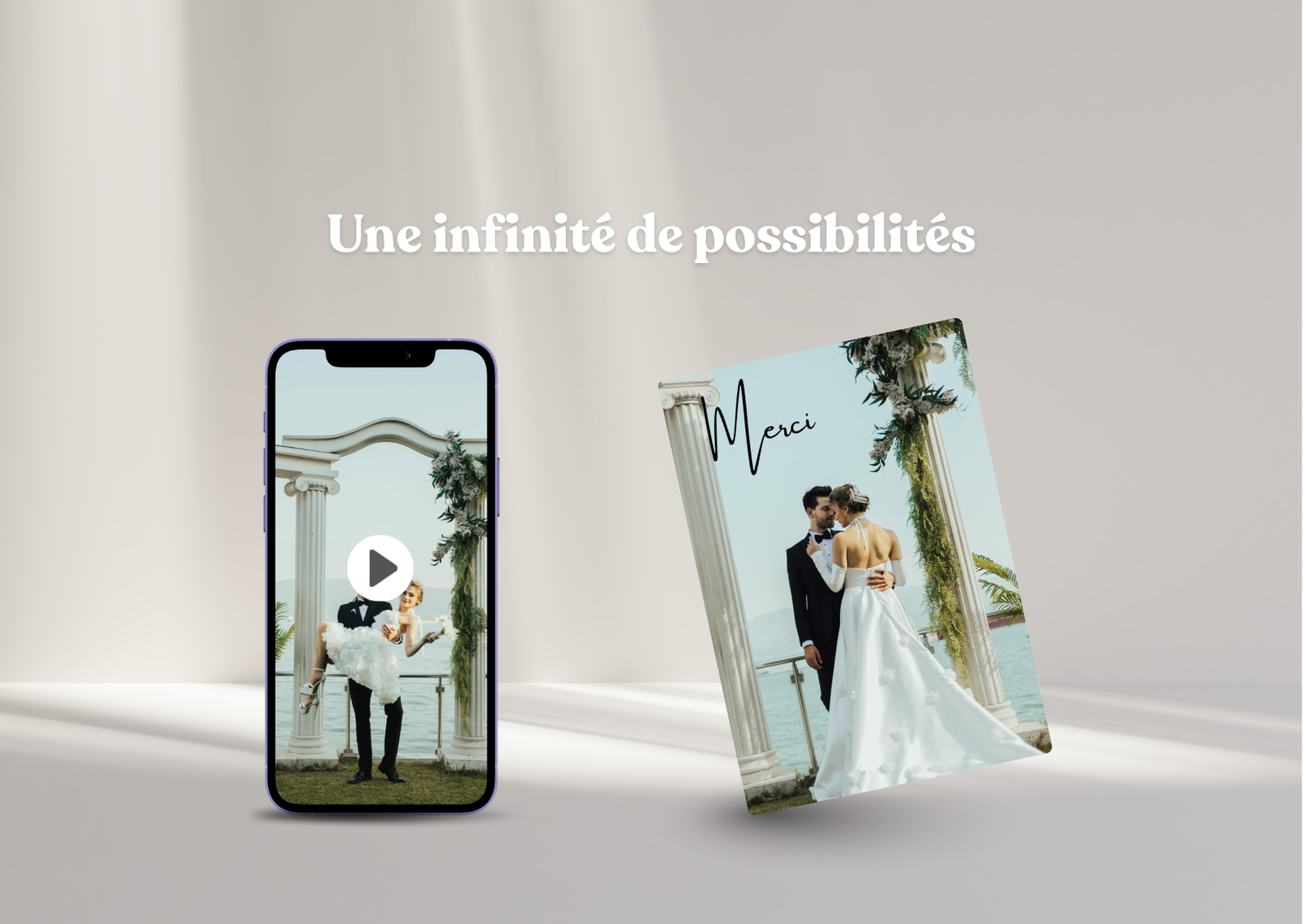 Carte Revila pour un mariage avec le mot Merci